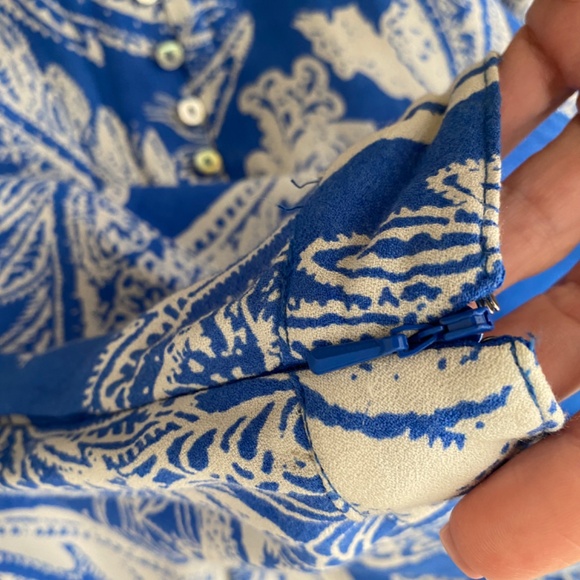 Free People Smooth Sailing Blue and White Paisley Button Maxi Skirt Size 2 - Picture 6 of 15